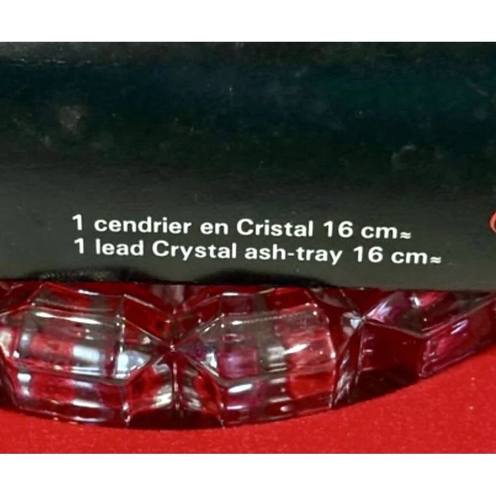 Vintage Cristal d Arques Courcelles 16cm Lead Crystal Ashtray New in Box NOS